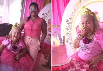 Após 1ª festa de aniversário da vida, idosa de 87 ganha carinho de internautas
